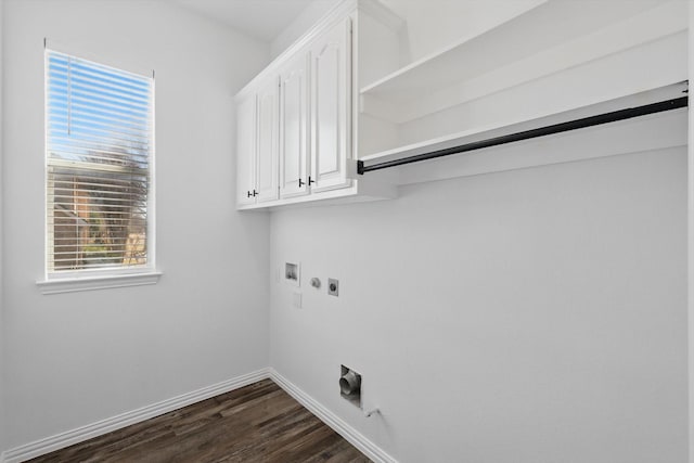 1601 Wheatberry Ct, Allen, TX 75002 - washroom featuring hookup for an electric dryer, washer hookup, cabinet space, baseboards, and healthy amount of natural light
