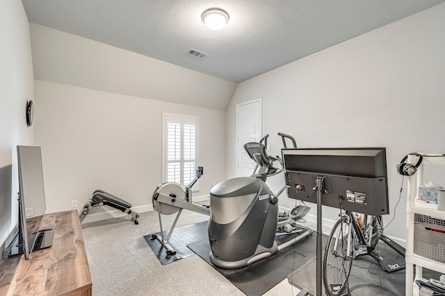 2826 Shane Dr, Midlothian, TX 76065 - workout area with baseboards and vaulted ceiling