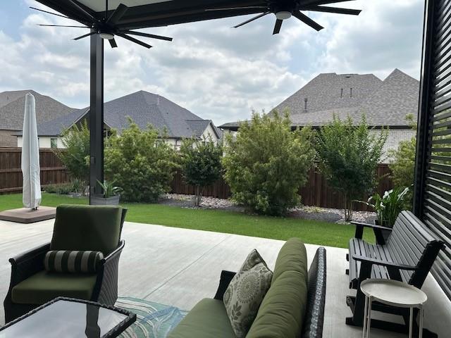 2826 Shane Dr, Midlothian, TX 76065 - view of patio with a ceiling fan and an outdoor hangout area