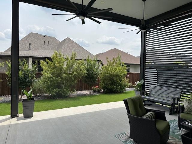 2826 Shane Dr, Midlothian, TX 76065 - view of patio with ceiling fan and fence