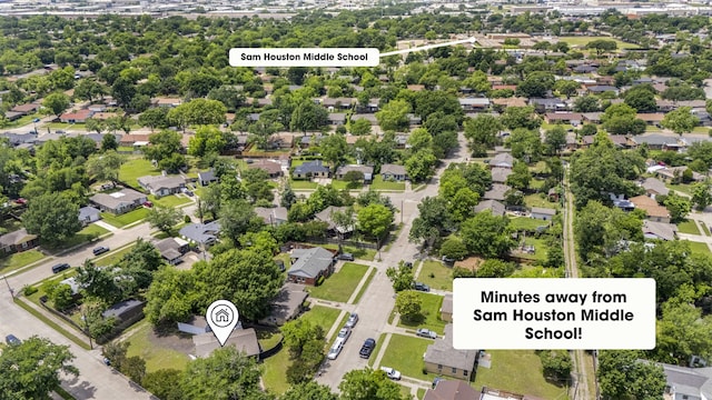1900 Sussex Dr, Garland, TX 75041 - aerial view of property and surrounding area featuring nearby suburban area