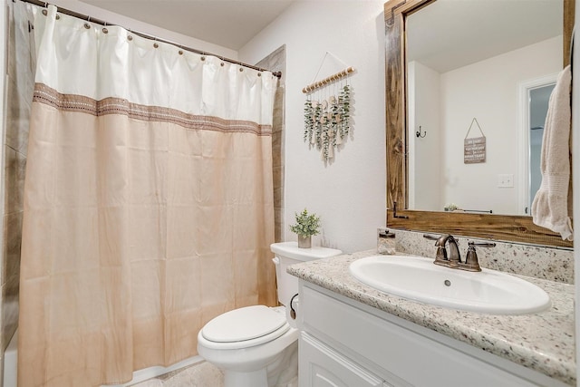 340 Sanger Dr, Springtown, TX 76082 - full bathroom with toilet, vanity, and shower / bath combo