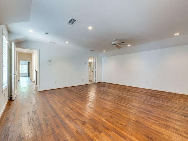 6302 Waggoner Dr, Dallas, TX 75230 - unfurnished room featuring ceiling fan, recessed lighting, wood finished floors, and baseboards