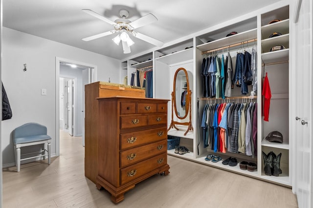 1930 Copper Ridge Cir, Rockwall, TX 75032 - spacious closet with a ceiling fan and wood finished floors