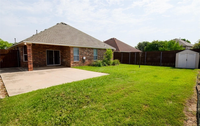 708 Flora Vista Ct, Arlington, TX 76002 - view of yard with a storage shed, a patio, and an outdoor structure