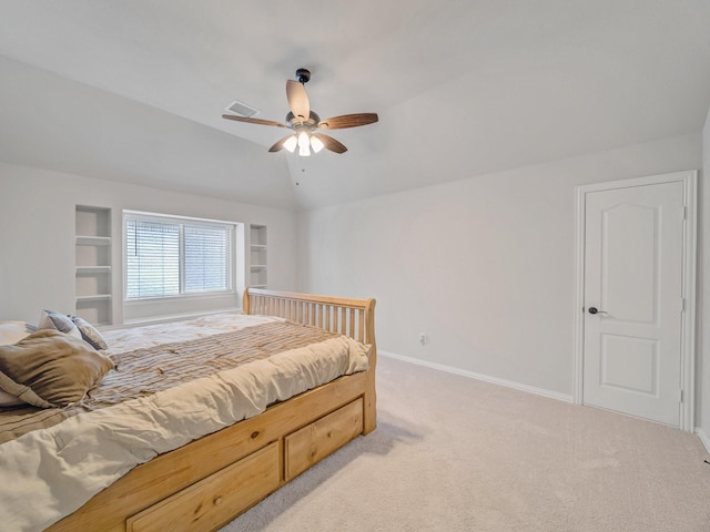 1316 Brentfield Dr, Anna, TX 75409 - carpeted bedroom with baseboards, lofted ceiling, and a ceiling fan