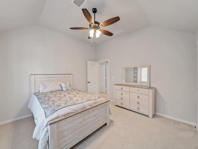 1316 Brentfield Dr, Anna, TX 75409 - bedroom featuring lofted ceiling, light colored carpet, ceiling fan, and baseboards