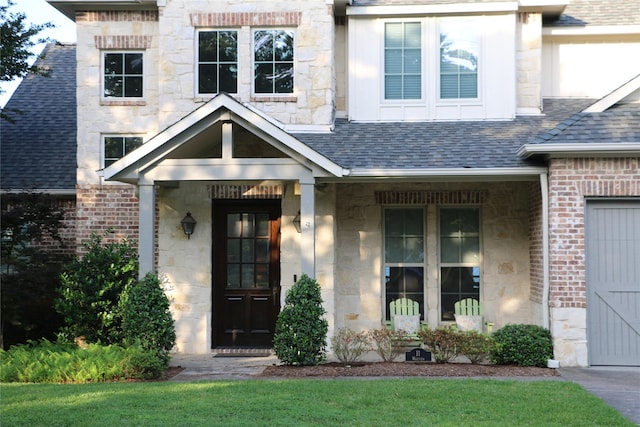 11 Westview Dr, Star Harbor, TX 75148 - entrance to property with stone siding and a shingled roof