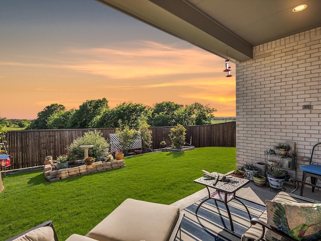 1227 Rushcroft Way, Forney, TX 75126 - yard at dusk featuring a patio area