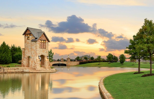 1227 Rushcroft Way, Forney, TX 75126 - view of community featuring a water view and a yard