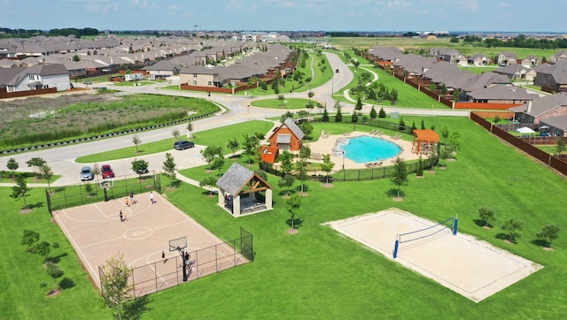 1227 Rushcroft Way, Forney, TX 75126 - aerial perspective of suburban area with a pool