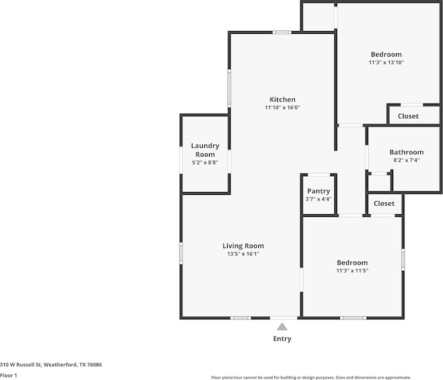 310 W Russell St, Weatherford, TX 76086 - floor plan / room layout