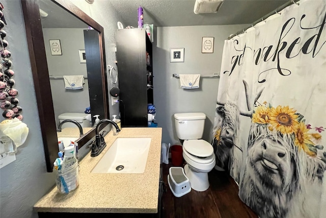 310 W Russell St, Weatherford, TX 76086 - bathroom with toilet, wood finished floors, and vanity