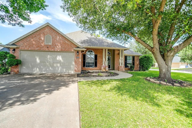 1100 Highcrest Dr, Burleson, TX 76028 - ranch-style house with a garage, brick siding, driveway, and roof with shingles