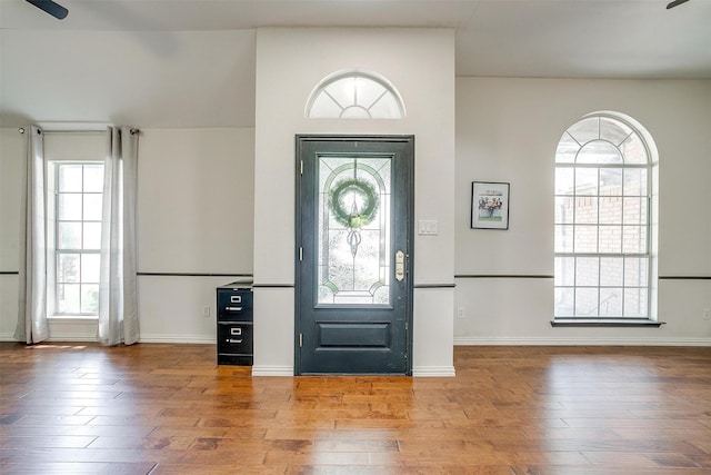1100 Highcrest Dr, Burleson, TX 76028 - foyer entrance featuring hardwood / wood-style floors, plenty of natural light, and baseboards