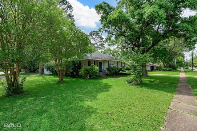 view of front of house with a front lawn