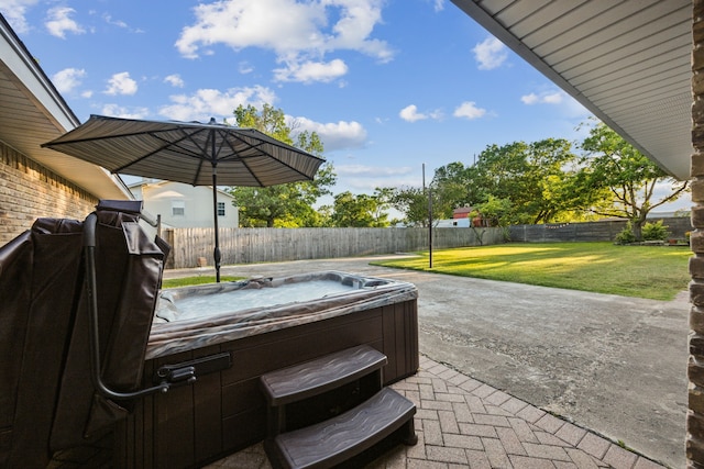 731 N Horne St, Duncanville, TX 75116 - view of patio with a hot tub