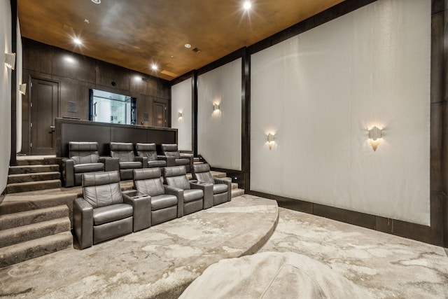 5214 Royal Ln, Dallas, TX 75229 - home theater featuring recessed lighting and a decorative wall