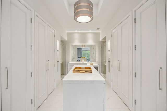 5214 Royal Ln, Dallas, TX 75229 - full bath featuring a stall shower and marble finish flooring