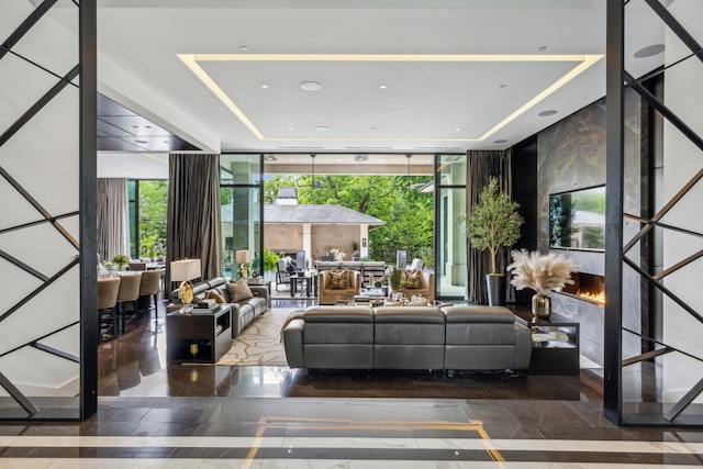 5214 Royal Ln, Dallas, TX 75229 - community lobby with floor to ceiling windows and recessed lighting