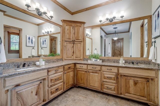 4312 Tapatio Springs Rd, Fort Worth, TX 76108 - full bath with ornamental molding and double vanity