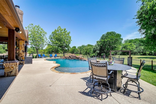 4312 Tapatio Springs Rd, Fort Worth, TX 76108 - view of pool with a patio area, fence, and view of wooded area