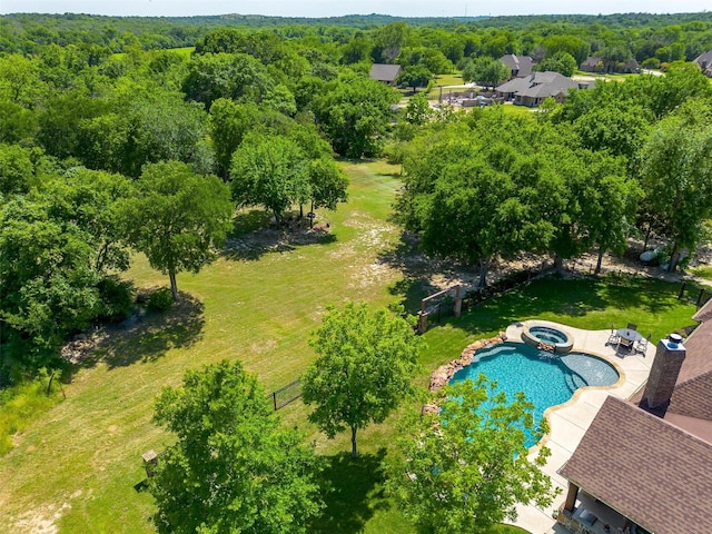 4312 Tapatio Springs Rd, Fort Worth, TX 76108 - drone / aerial view of a heavily wooded area and a pool area