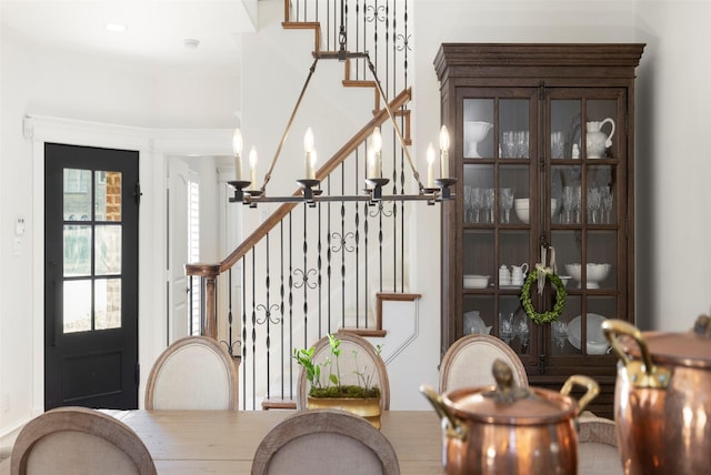 6137 Oram St, Dallas, TX 75214 - entrance foyer with a chandelier and stairway