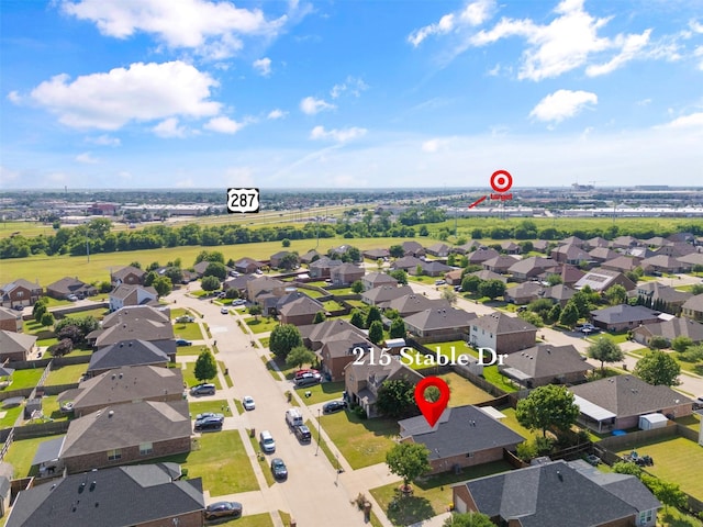 aerial view of residential area