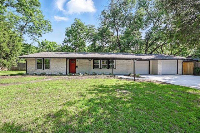 1220 Brittany Ln, Arlington, TX 76013 - mid-century inspired home with concrete driveway, an attached garage, and stone siding