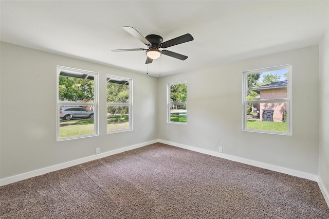 1220 Brittany Ln, Arlington, TX 76013 - unfurnished room featuring ceiling fan, carpet flooring, and baseboards