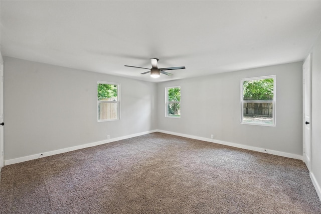1220 Brittany Ln, Arlington, TX 76013 - carpeted spare room with plenty of natural light, a ceiling fan, and baseboards