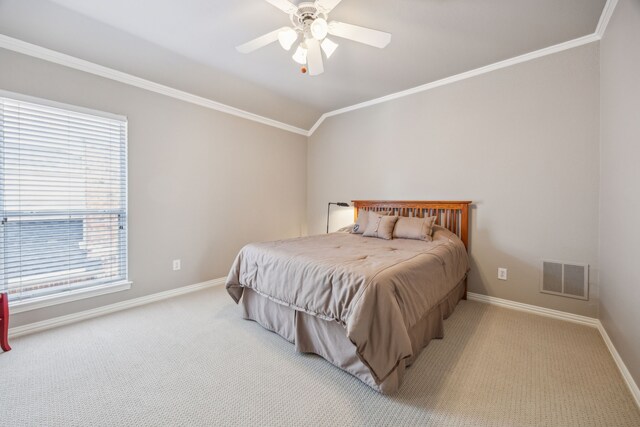 4024 Oakmeadow Dr, Plano, TX 75093 - bedroom featuring ornamental molding, carpet, vaulted ceiling, baseboards, and multiple windows