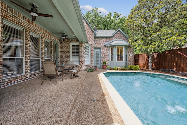 4024 Oakmeadow Dr, Plano, TX 75093 - view of pool with a ceiling fan, a patio, and outdoor dining area