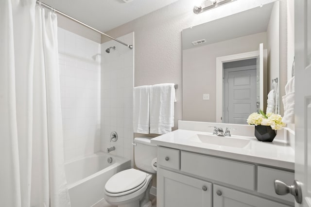 762 Corner Post Path, Celina, TX 75009 - bathroom with toilet, shower / tub combo, vanity, and a textured wall