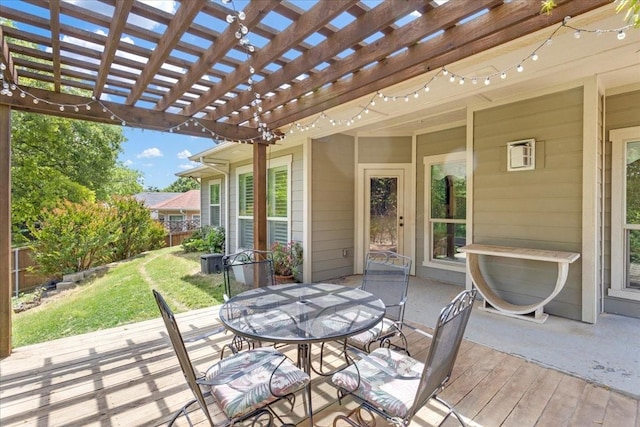 1823 Woodland Park Dr, Denison, TX 75021 - view of patio with a deck, a pergola, and outdoor dining area