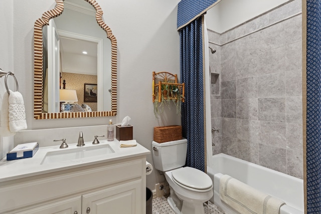 3725 Turtle Creek Blvd Unit A, Dallas, TX 75219 - full bathroom featuring toilet, shower / bath combination with curtain, and vanity