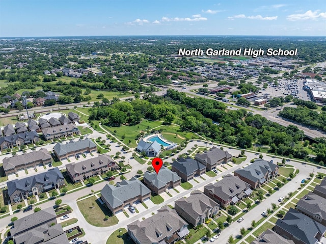 2606 High Cotton Ln, Garland, TX 75042 - aerial overview of property's location with nearby suburban area