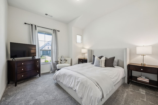 2812 Quill Ln, Northlake, TX 76247 - carpeted bedroom featuring baseboards and vaulted ceiling