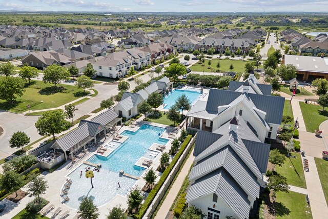 2812 Quill Ln, Northlake, TX 76247 - aerial perspective of suburban area with a pool area