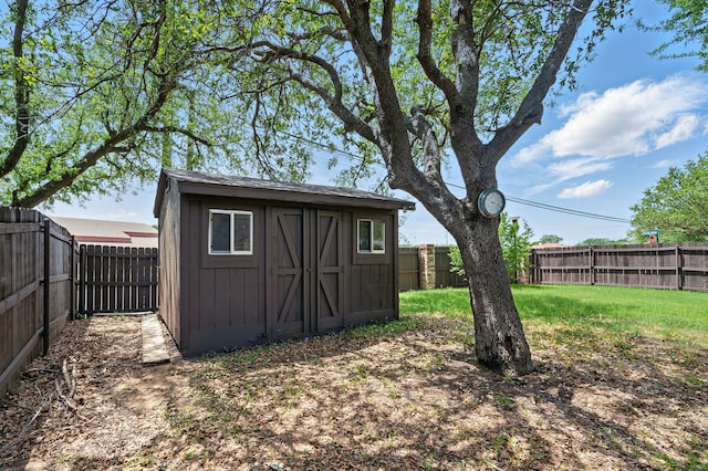 view of shed