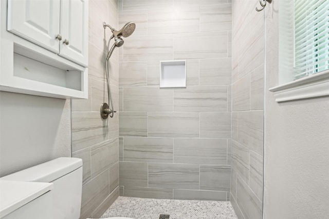 207 Bluebird Cir, Denton, TX 76209 - bathroom with toilet and tiled shower