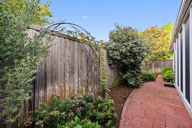 view of patio featuring a fenced backyard