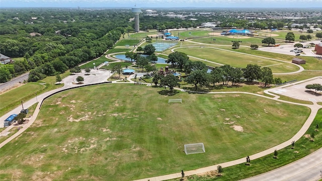 aerial view of a nearby body of water