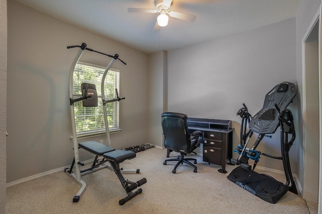 1516 Cheyenne Trl, Mansfield, TX 76063 - home office featuring carpet floors, a ceiling fan, and baseboards