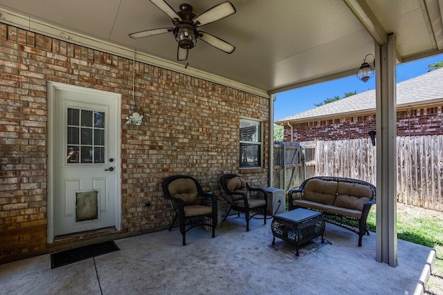 1516 Cheyenne Trl, Mansfield, TX 76063 - view of patio featuring a ceiling fan and outdoor lounge area