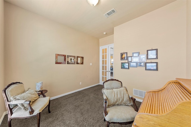 905 Sonora Dr, Allen, TX 75013 - living area featuring french doors and carpet flooring