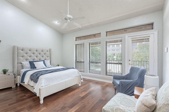 5158 Westgrove Dr, Dallas, TX 75248 - bedroom with access to outside, wood finished floors, vaulted ceiling, a ceiling fan, and baseboards