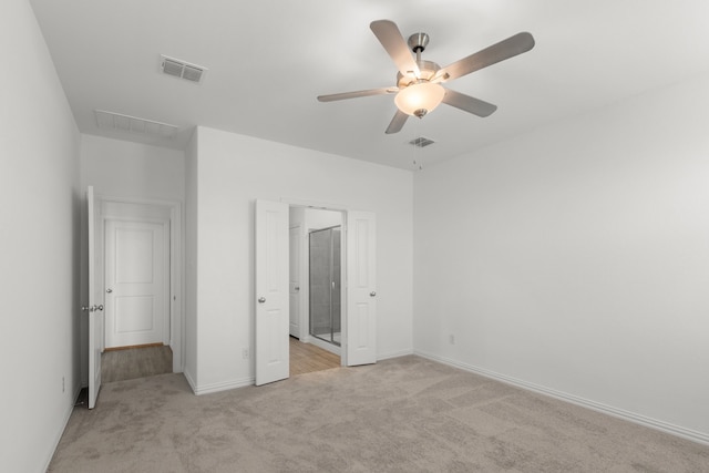 3008 Balmorhea Ln, Mckinney, TX 75071 - unfurnished bedroom featuring light carpet, attic access, baseboards, and a ceiling fan
