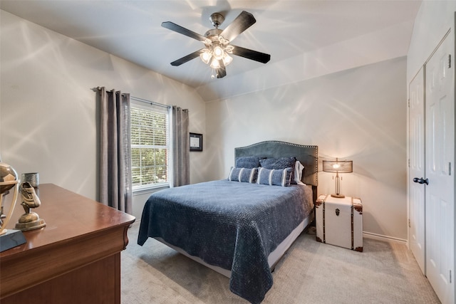2466 Campfire Ln, Frisco, TX 75033 - bedroom with light colored carpet and ceiling fan